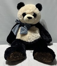 Animal Alley Panda Blue Bow Stuffed Plush 22  Vintage Toys R Us
