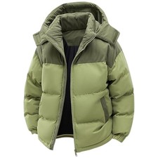 Mens Winter Puffer Jacket Hooded Thick Warm Coat Casual Quilted Zip Up Parka