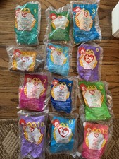 TY Teenie Beanie Babies 1999 McDonalds Happy Meal Toys Complete Set Of 12 Sealed