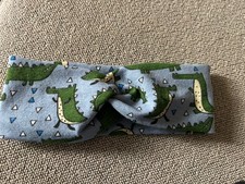 Headband Knot Hair Band Baby Girl Toddler Eco Jersey Crocodiles 37cm D