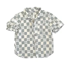 Rylee + Cru Coastal Check Collared Short Sleeve Shirt Toddler Size 2-3 Years