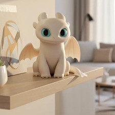 White Dragon Figurine Ornament Blue Eyes 3D  printed 12.5