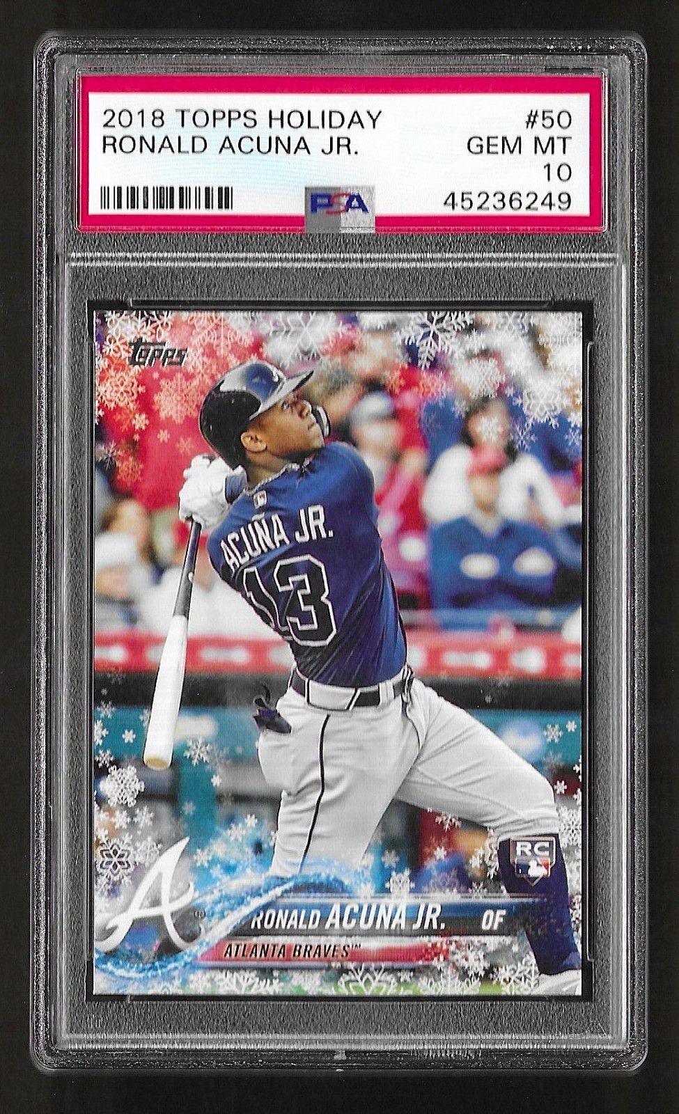 2018 Topps Holiday HMW50 Ronald Acuna Jr. RC Rookie PSA 10