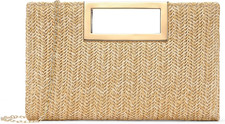RNIEGA Straw Clutch Handbags Summer Clutch Woven Boho Beach Bags Straw Purses fo