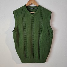 Cypress Links Green Golf Pullover Sweater Vest L Preppy 100 Cotton Heritage Ivy