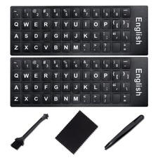 English Keyboard Stickers 5 in 1 ,Super Clear Large Print Bold White Letters...