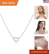Chic 14K Gold Heart Necklace with Hypoallergenic Cubic Zirconia - Gift-Ready