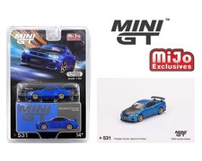 Mini GT Nissan Skyline GT-R (R34) Top Secret Bayside Blue Diecast Car Model #531