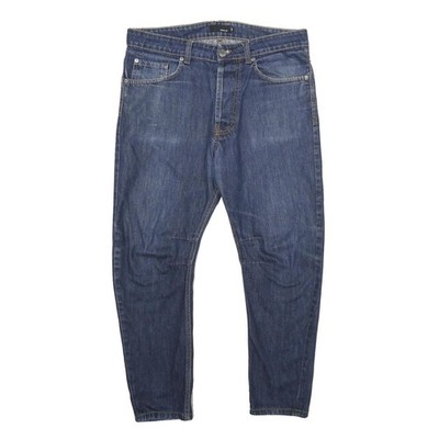 GENIUS Damen Jeans Blau Regular Straight Denim Medium W32 L25 Baumwolle