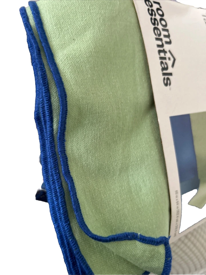 Essential Home Greenblue Rectangular Large 100%cotton Tablecloth 60x84 - Image 3 of 4