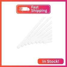 MECCANIXITY ABS Plastic Rod 8mm x 400mm White Pack of 10 Pcs
