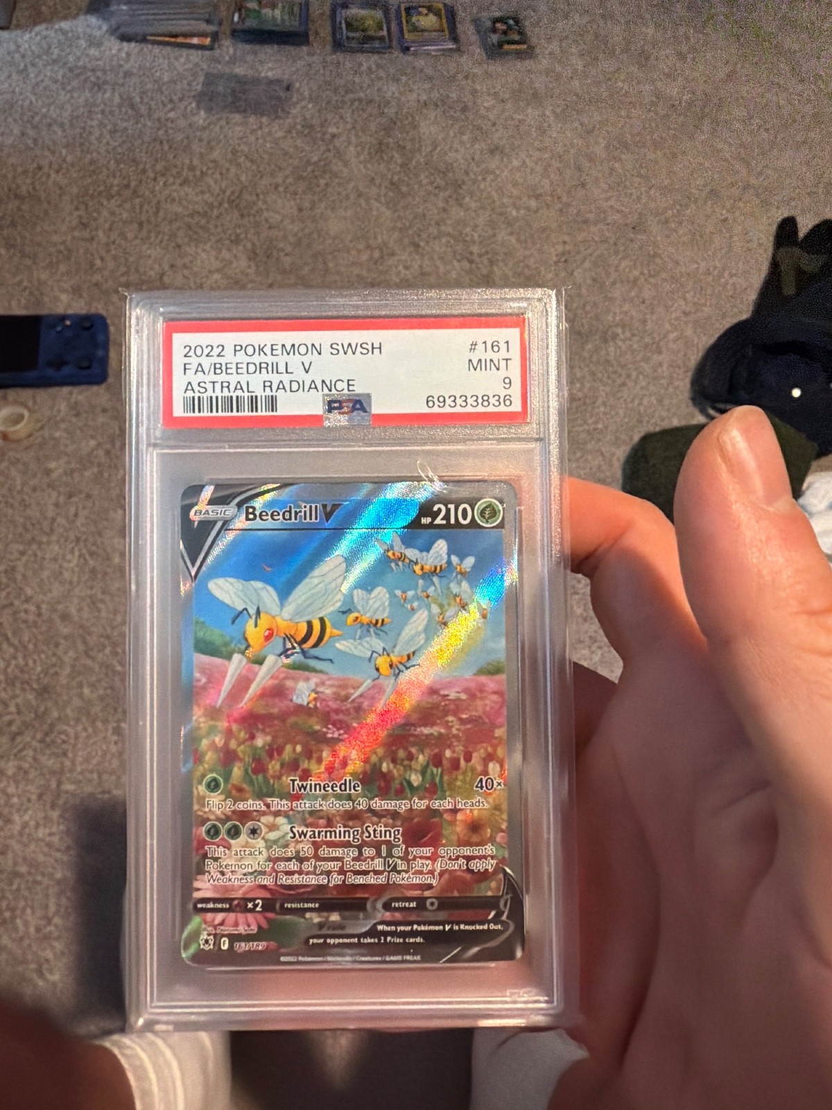 PSA 9 Beedrill V (Alternate Full Art) 161/189 Swsh10: Astral Radiance Holo