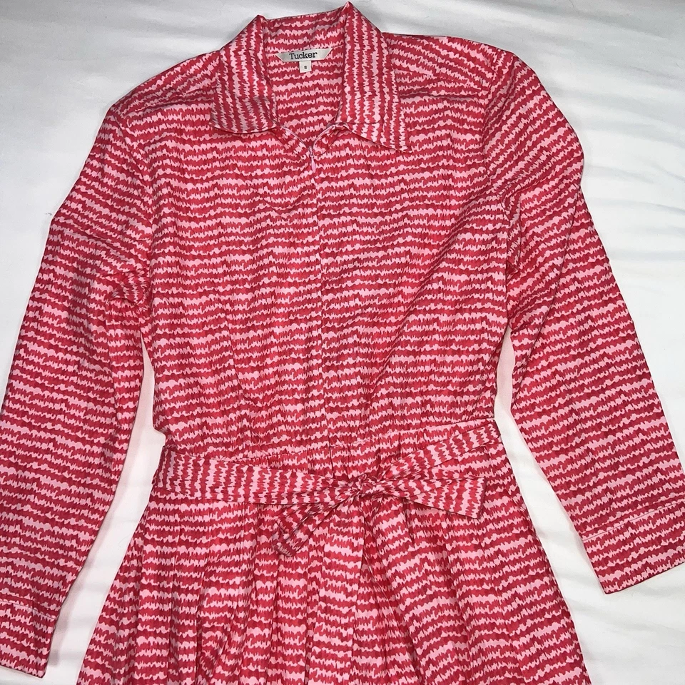 Vestido Tucker Allyson Midi Talla S Rosa Preppy En Popelina Orgánica Sonido Frambuesa Foto 3 de 4