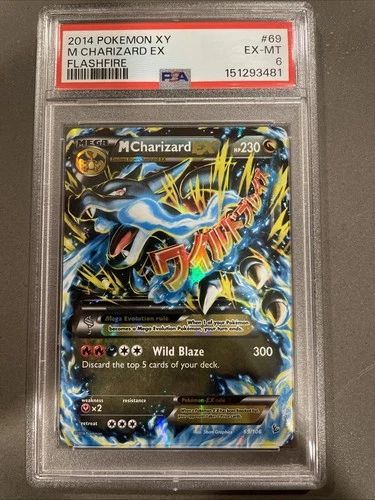 Pokémon Mega M Charizard EX Flashfire Holo Ultra Rare Card 69/106 PSA 6