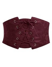 Women's Elastic Stretch Corset Waist Cincher Belt Medium Wine Red