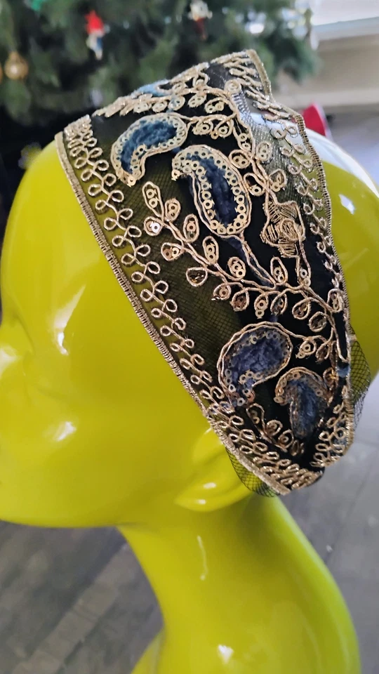 Diadema Boutique Bordada Ancha Encaje Boho Étnica Retro Nueva con Etiquetas Envío Gratis Foto 2 de 4