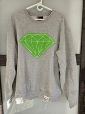 Diamond Supply Co. Men's OG Logo Pullover Fleece Hoodie Sweatshirt Gray Blue