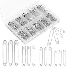  350 Pcs Safety Pins Bulk, 4 Sizes Silver Small and Large Safety 350pcs 5sizes