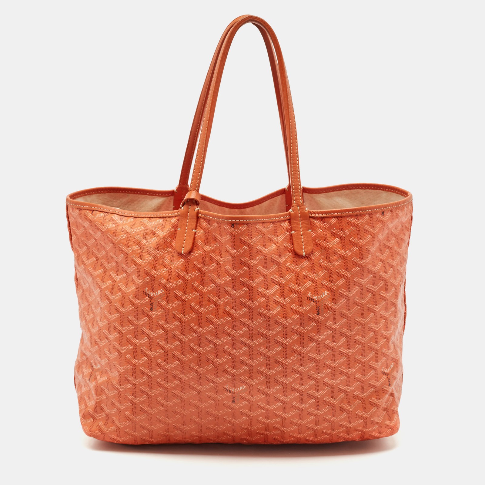 Goyard Orange Goyardine Coated Canvas Saint Louis PM Tote Bag
