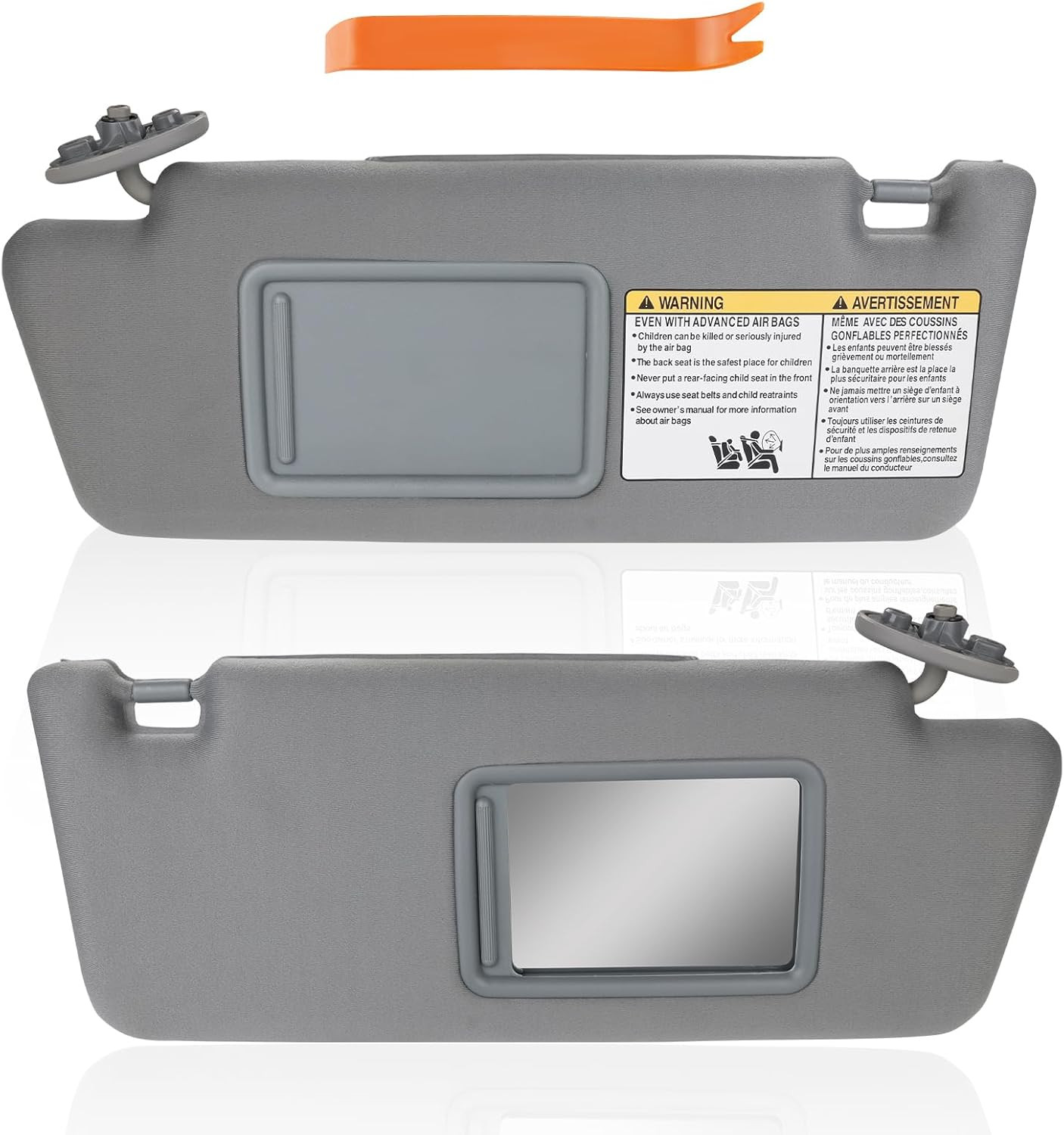 Sun Visor Toyota Tacoma 2005-2012 Passenger Side Gray Stretch Cotton Replacement