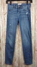 Abercombie  Fitch Kids Super Skinny Denim Blue Jeans Size 11/12 Distressed EUC