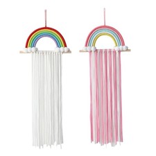 Macrame Hair Bow Storage for Girls Decorative Holder Nursery Room