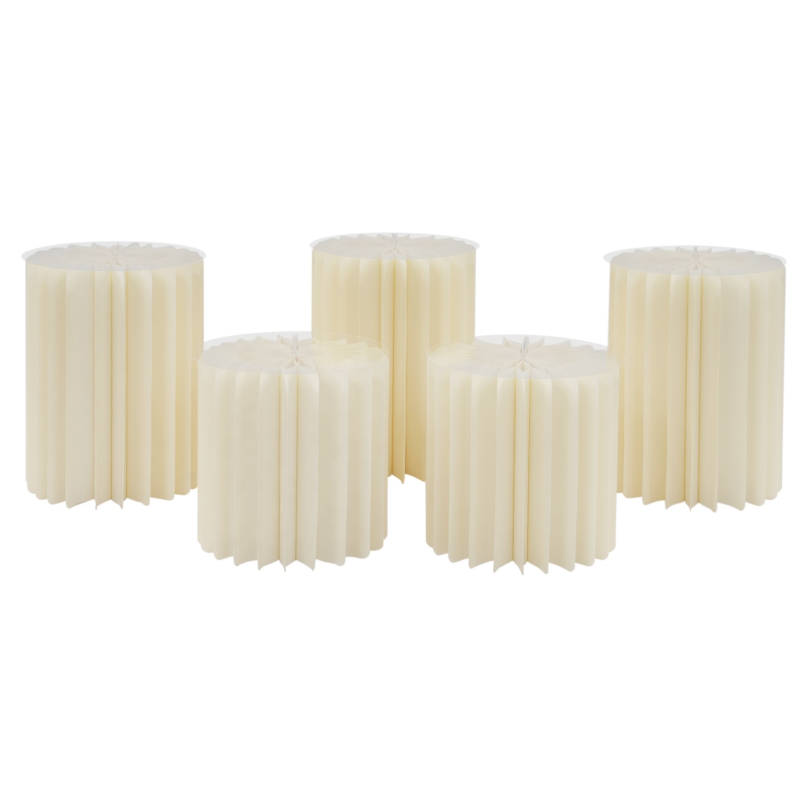 5Pcs Foldable Paper Column Display Stands, Round Cylinder Wedding Flower Stands