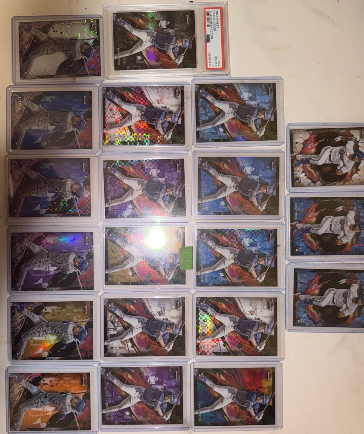 2024 Topps Finest Evan Carter 20 Card Rookie Card RC Lot Texas Rangers SSP 