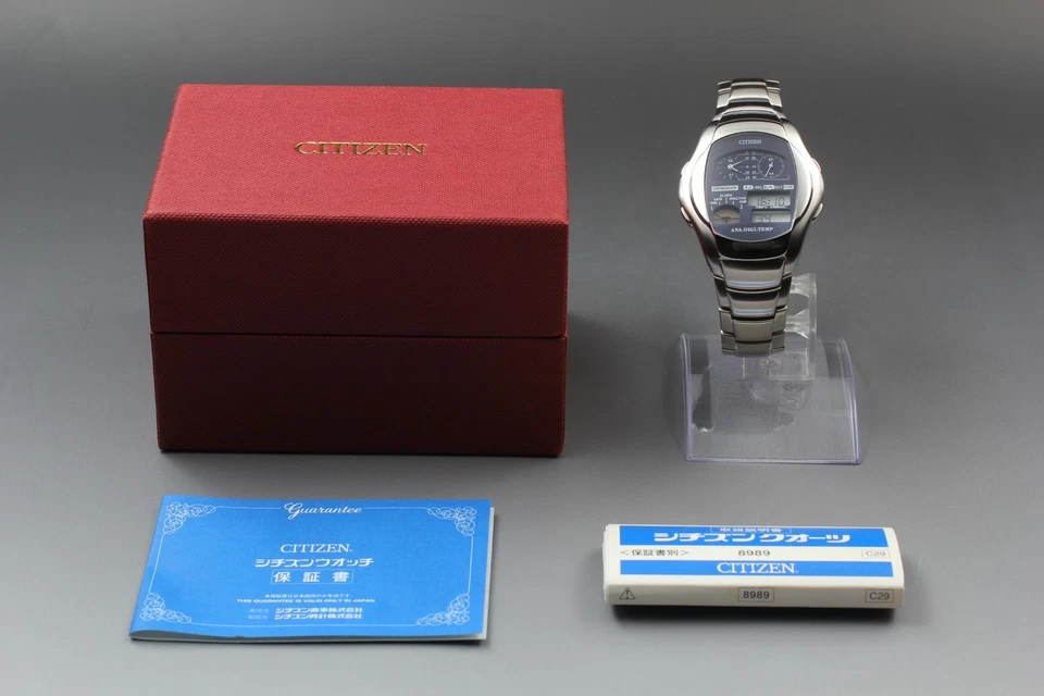New Battery [Near MINT w/Box] Citizen Ana-Digi Temp 8988-S000789 Qz Men's Watch - Image 2 of 4