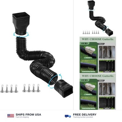 Gutterlix 1 Pack Flexible Gutter Downspout Extensions Extendable from 21'' to ...