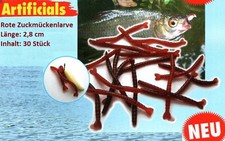 30 Stück ROTE ZUCKMÜCKENLARVE Gummi-2,8 cm,...