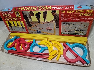 Vtg. PRO HOCKEY GAME - MARX - LIVE ACTION PRO HOCKEY - LIVE ACTION Pool GAME