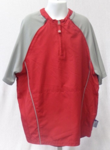 Majestic Youth Baseball Dugout Jacket with Removable Arms Red and Gray - Picture 2 of 3