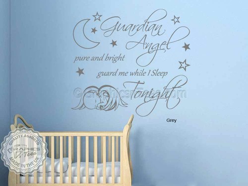 Wandsticker Kinderzimmer Schutzengel Zitat Baby Junge Mädchen Schlafzimmer Wanddeko Decal - Bild 4 von 10