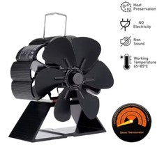 Ventilateur Poêle Bois Granulé Buche Pellet 6 Lames Cheminée Appareil Chauffage