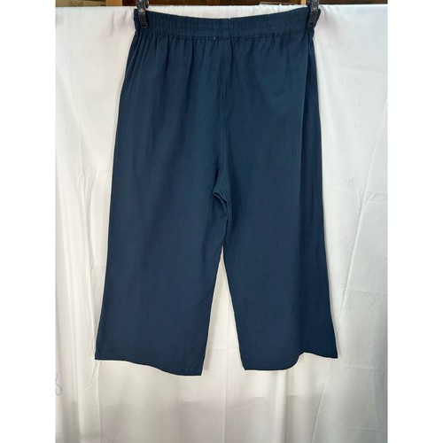 NEU MIT ETIKETT ECUPPER DAMEN BLAU CROPPED HOSE 100 % BAUMWOLLE GRÖSSE 2X ELASTISCHER BUND & TASCHE - Bild 7 von 13