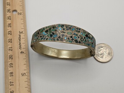 アクセサリー Indian Jewelry Silver Turquoise Bangle Indian Style Silver Plated Turquoise Carved Arabesque