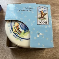 Selandia by Zak Designs Winnie The Pooh 8-Piece Melamine Coaster Set