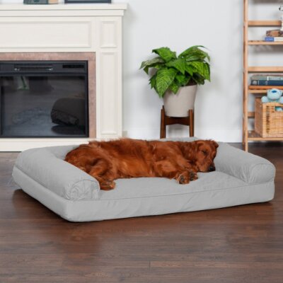 XJWB FurHaven Quilted Orthopedic Sofa Cat & Dog Bed with Removable Cover