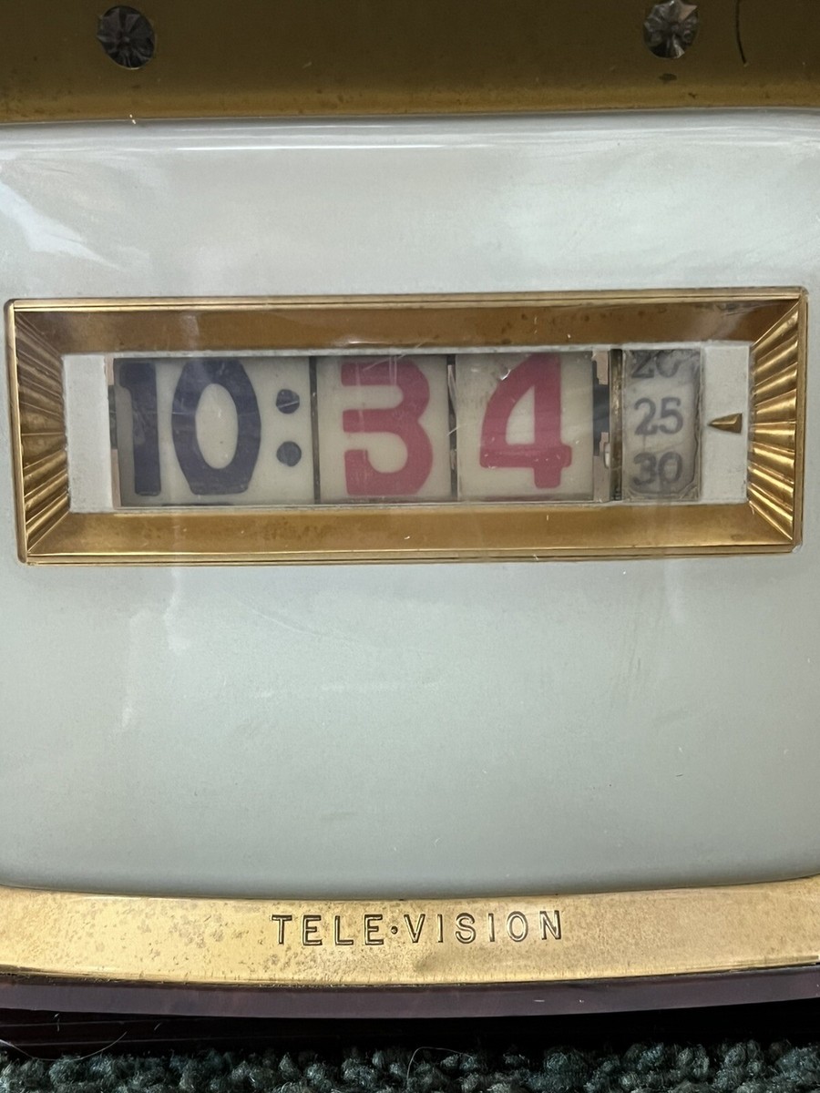 Vintage Tymeter Television Clock. Pennwood Numechron 1950's. Good