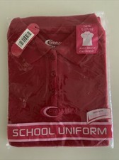 Polo Shirt School Uniform Cotton Short Sleeve Pique Boys Girls Tee Size 7/8 RED