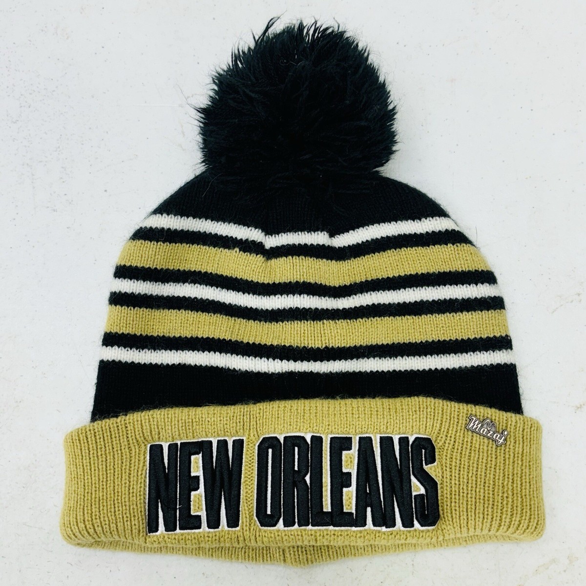 WAZAJ New Orleans Saints Unisex Black & Gold Knit Beanie Cap