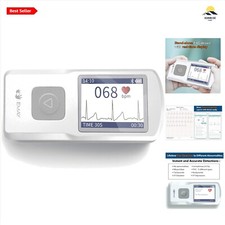 Emay Portable ECG Monitor - Record Heart Rate - 0.96" Screen - No App Needed