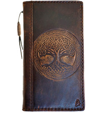 Genuine Leather Case For Iphone 15 14 13 16 17 Pro Max Wallet Book Tree Air Diy