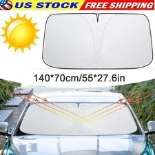 For Ford Mustang 55*27.6in Foldable Car Windshield Sun Shade Visor UV Heat Block