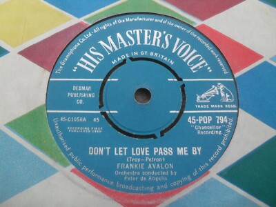 FRANKIE AVALON: DON'T LET LOVE PASS ME BY 1960 HMV 45RPM EX