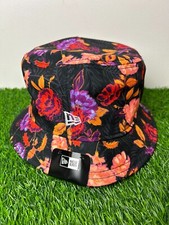 New Era Floral Bucket Hat Tropical Size Large/XLarge Roses Black Red Orange