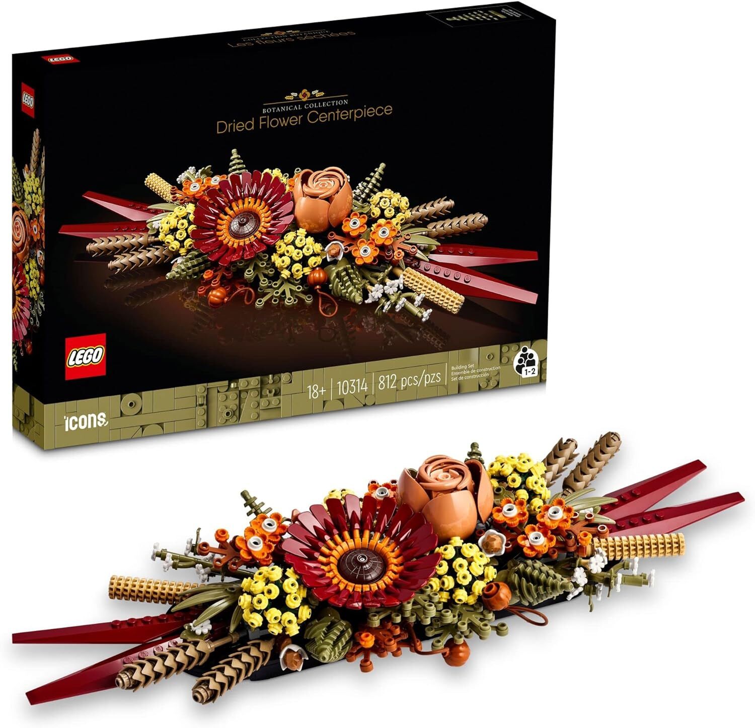 LEGO Icons Dried Flower Centerpiece Building Set - Artificial Multicolor