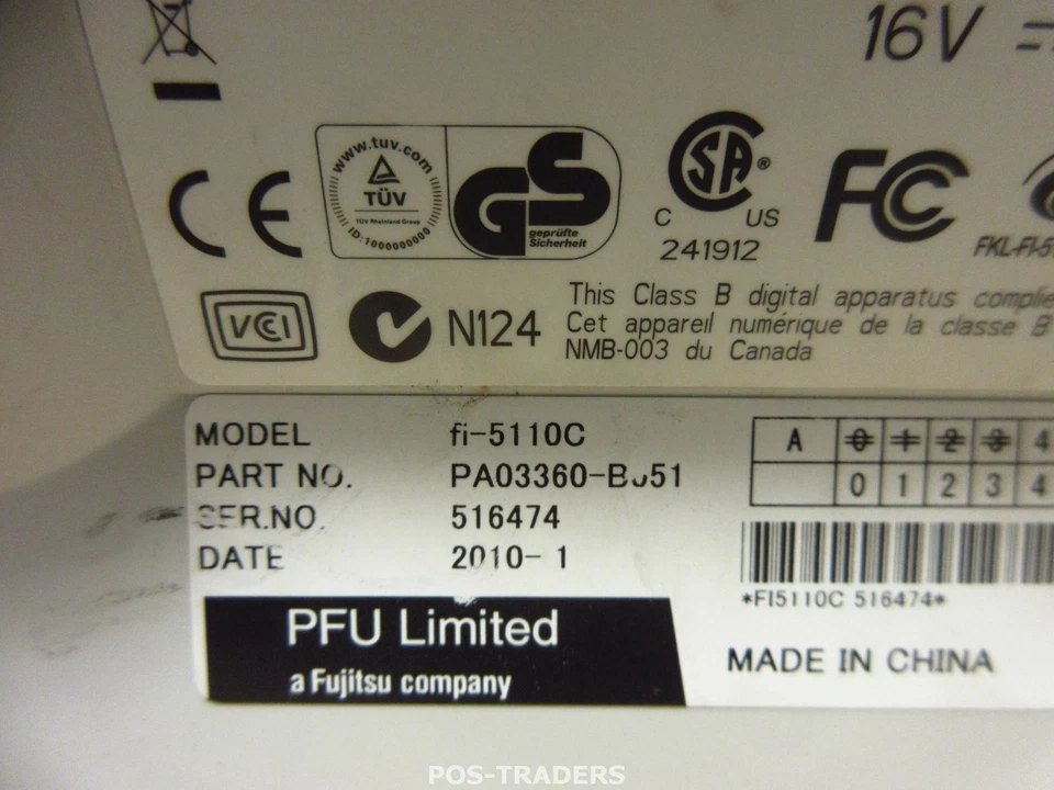 Fujitsu fi-5110c Color Document Scanner 600DPI A4 USB Duplex 59580 SCANS / LINES - Bild 4 von 4