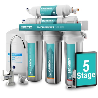bac water ebay NU Aqua 100GPD Under Sink Reverse Osmosis Water Filter System - 120 Day  Trial